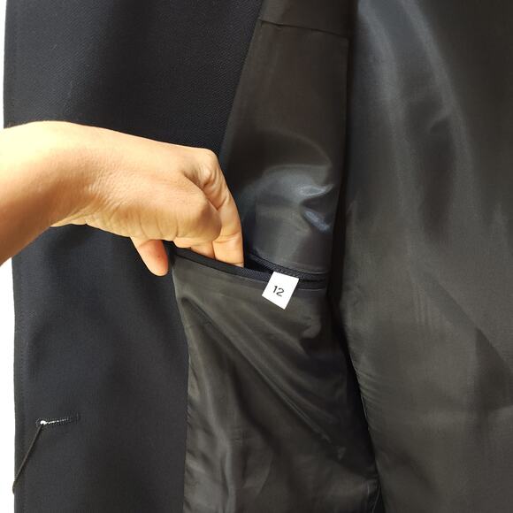 NWT Louis Martin Ladies Hopsack Poly/Wool Career Blazer Navy Blue, Size 12 - Picture 6 of 10